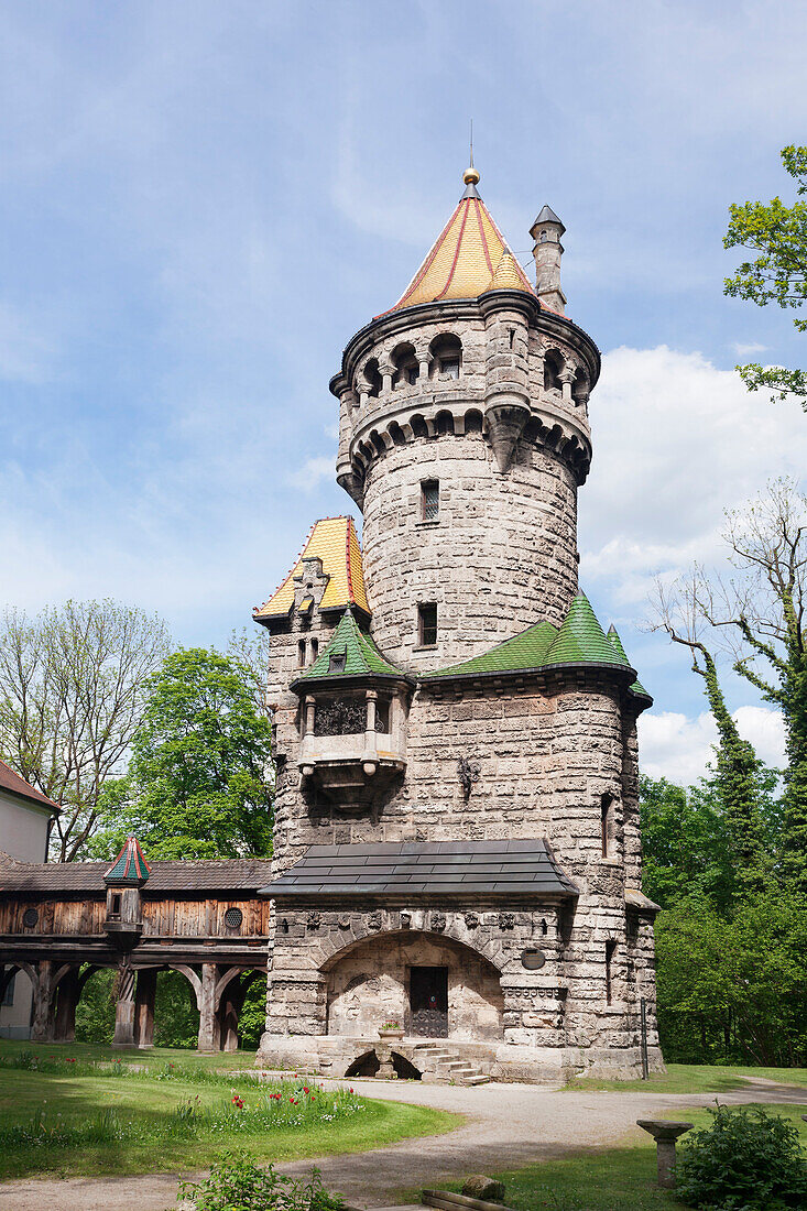 Mutterturm Tower, studio of Hubert von Herkomer, built 1844, Herkomermuseum, Landsberg am Lech, Bavaria, Germany, Europe