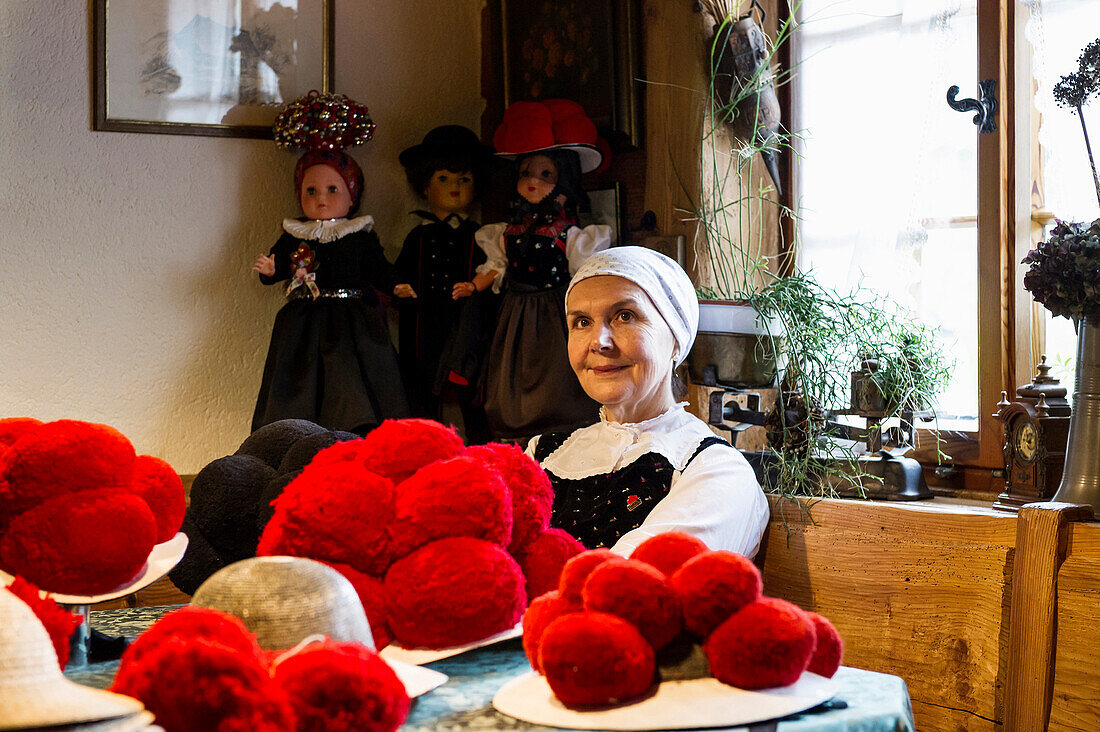 Gabriele Aberle, traditional hatter, Gutach, Black Forest, Baden-Württemberg, Germany