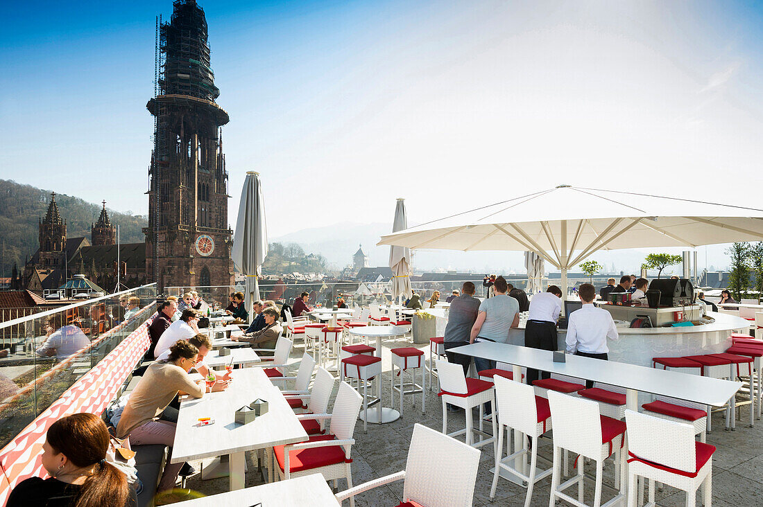 Skajo, rooftop bar and restaurant, Freiburg im Breisgau, Black Forest, Baden-Württemberg, Germany