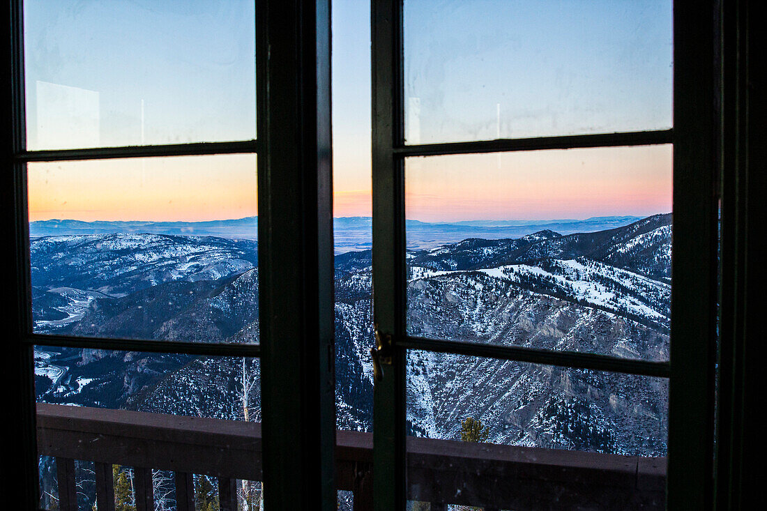 View from a fire lookout tower in Montana.