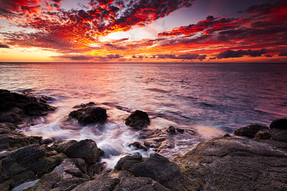Kaunolu Coast at Sunset, Lana`i, Hawai`i