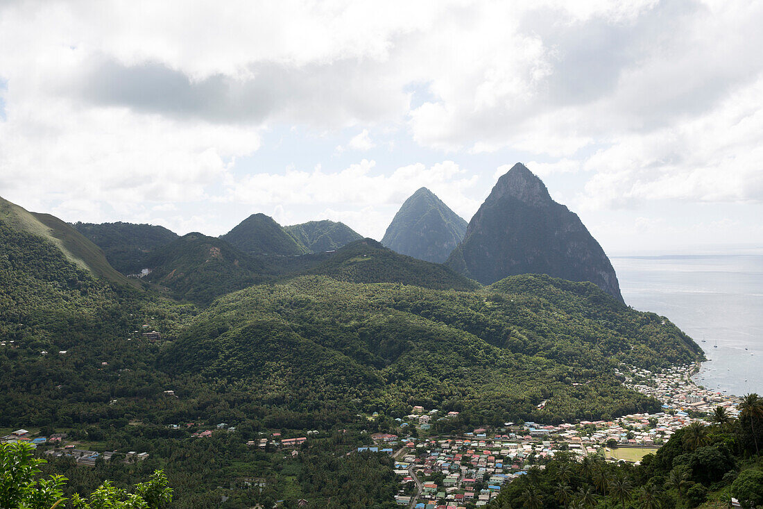 Landscape view of Piton in Saint Lucia