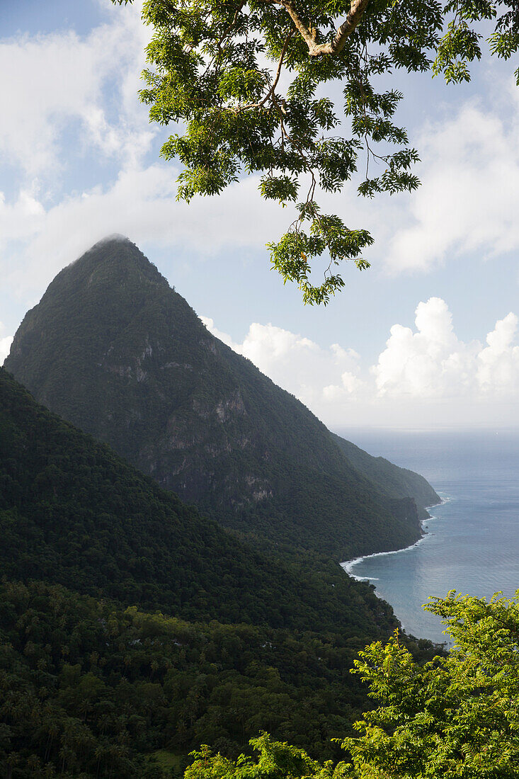 Landscape view of Piton in Saint Lucia