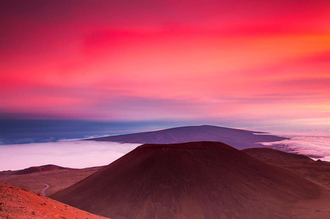 Pu`u Hau Kea and Mauna Loa from Mauna Kea, Hawai`i