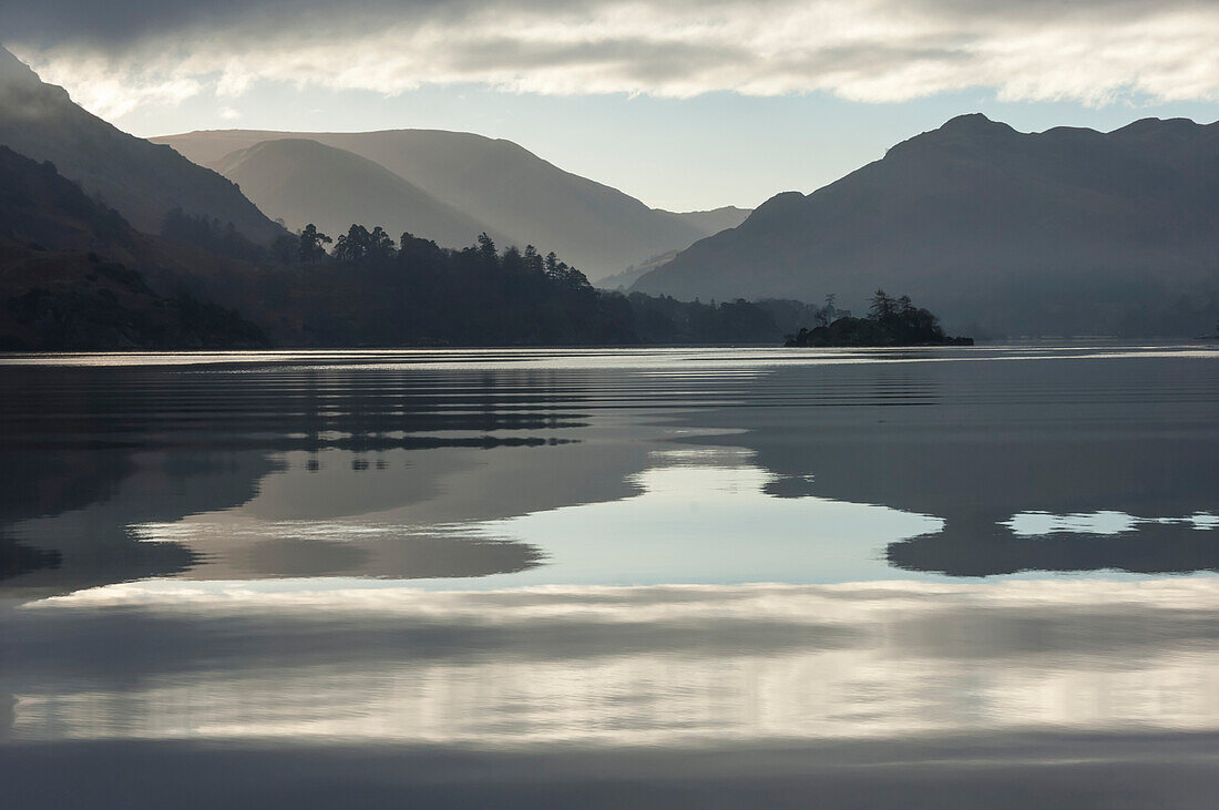 Ullswater, Little Island in November, Lake District National Park, Cumbria, England, United Kingdom, Europe