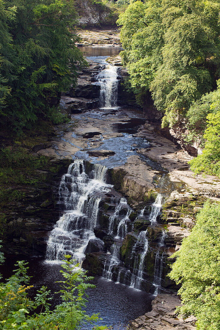 The Clyde River Falls near New Lanark, Lanarkshire, Scotland, United Kingdom, Europe