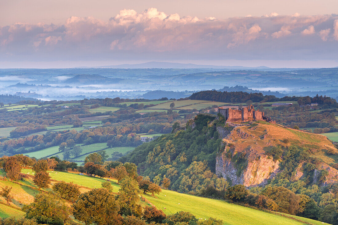 Carreg Cennen Castle in the Brecon Beacons, Carmarthenshire, Wales, United Kingdom, Europe