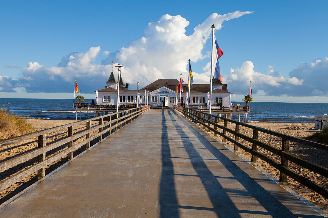 Historic Pier in Ahlbeck on the Island of Usedom, Baltic Coast, Mecklenburg-Vorpommern, Germany, Europe