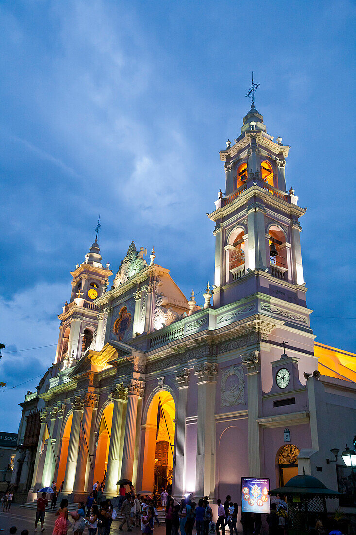 Iglesia Catedral, the main cathedral on 9 Julio Square, Salta City, Argentina, South America