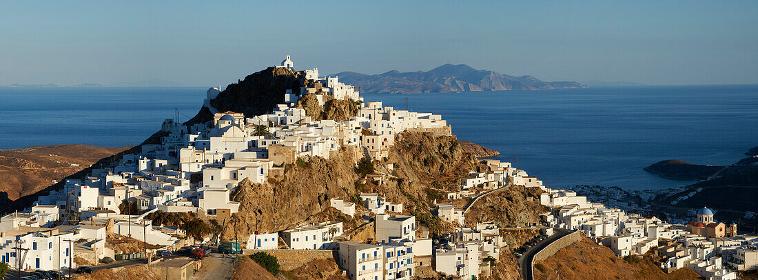 Hora, the main town on Serifos on a rocky spur, Serifos Island, Cyclades, Greek Islands, Greece, Europe