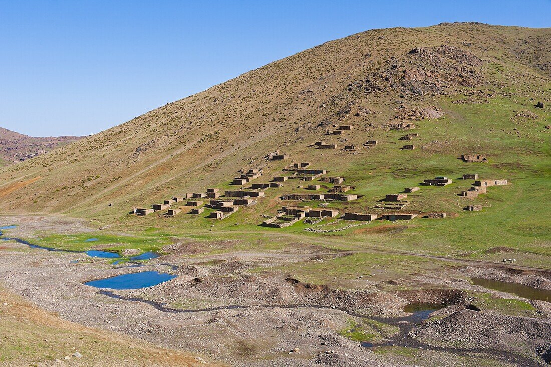 Berber village at Oukaimeden, High Atlas Mountains, Morocco, North Africa, Africa