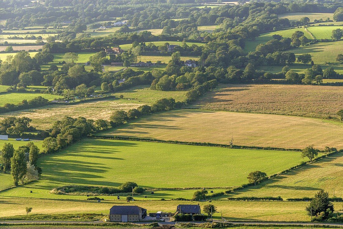 View from the South Downs Way footpath, Sussex, England, United Kingdom, Europe