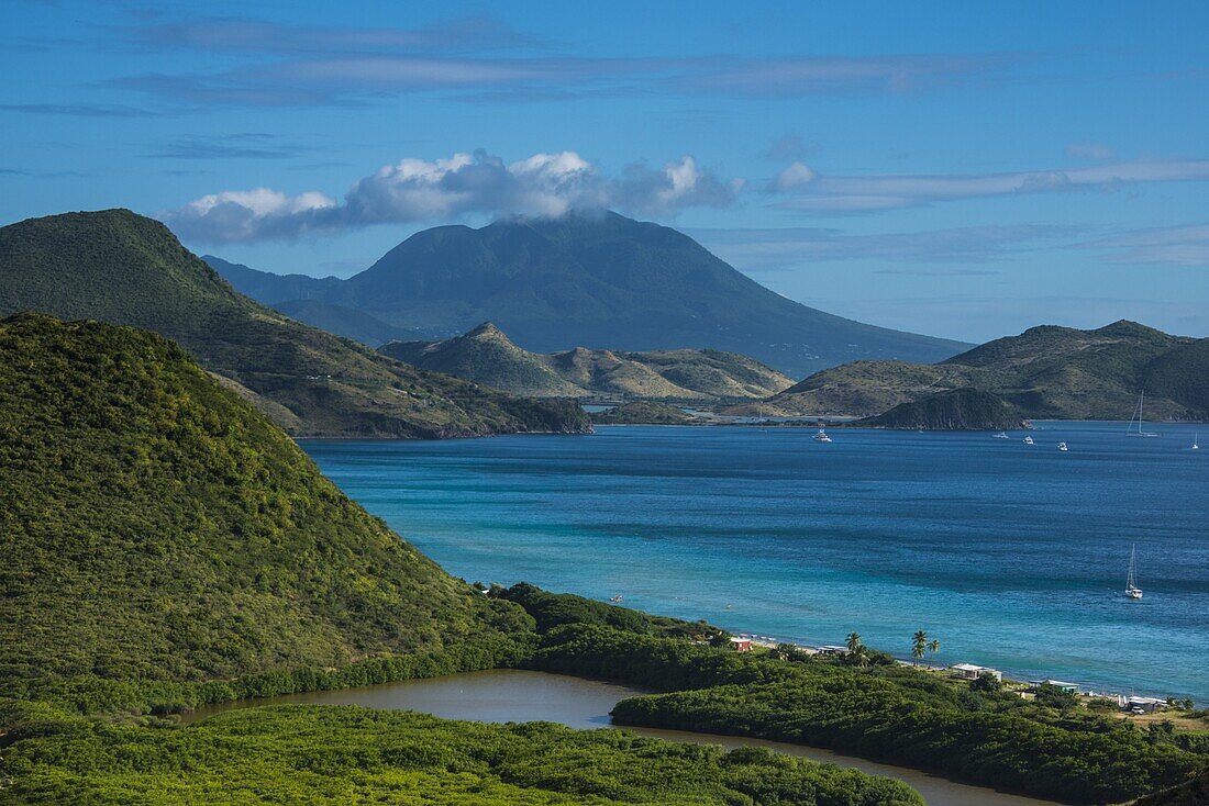 View over the South Peninsula on St. Kitts, St. Kitts and Nevis, Leeward Islands, West Indies, Caribbean, Central America