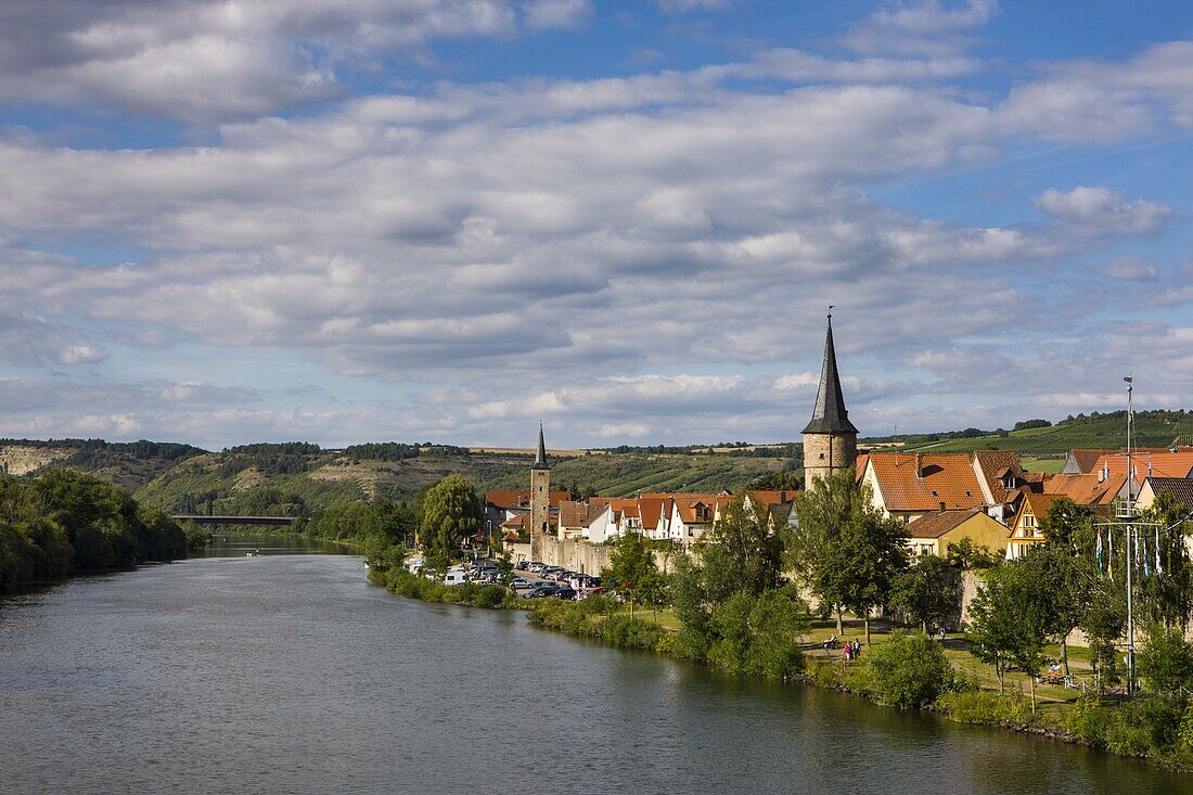 Lohr am Main in the Main valley, Franconia, Bavaria, Germany, Europe