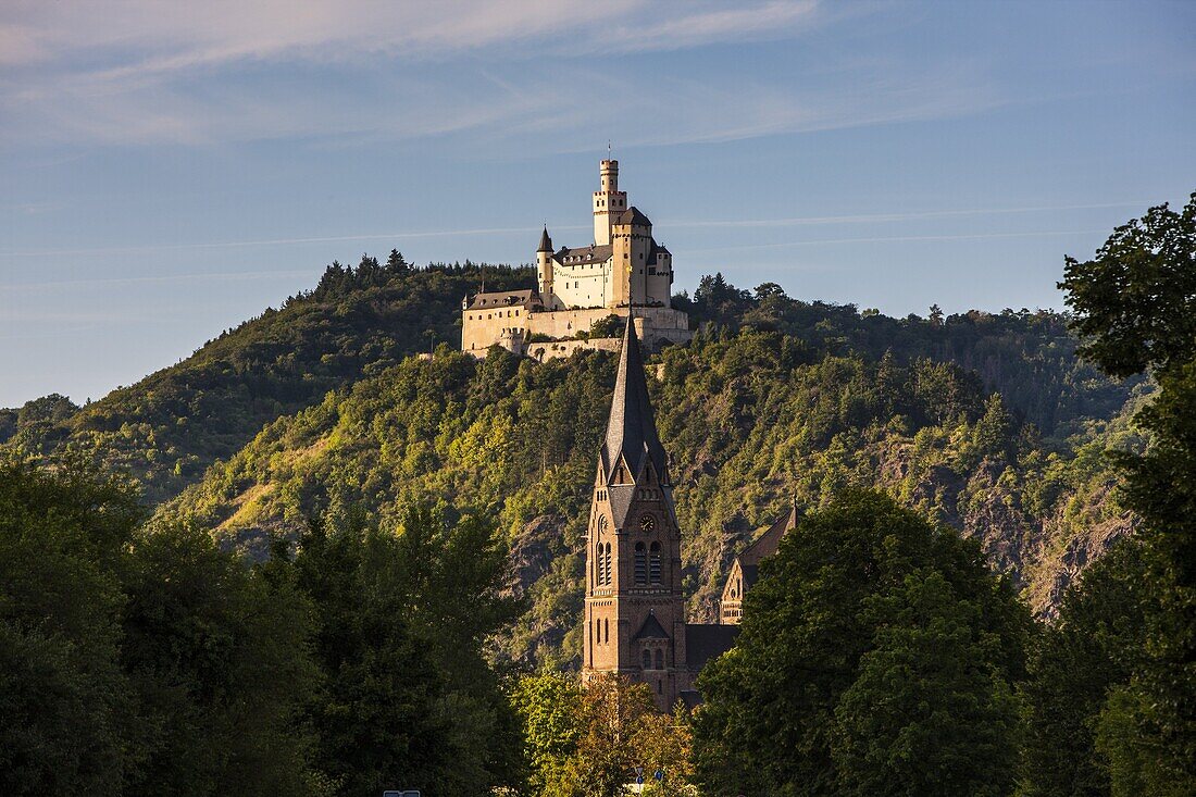 The Marksburg in the Rhine valley, Rhineland-Palatinate, Germany, Europe