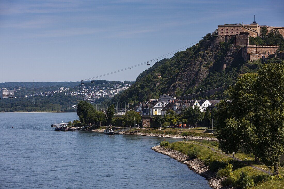Koblenz Fortress, Rhine valley, Koblenz, Rhineland-Palatinate, Germany, Europe