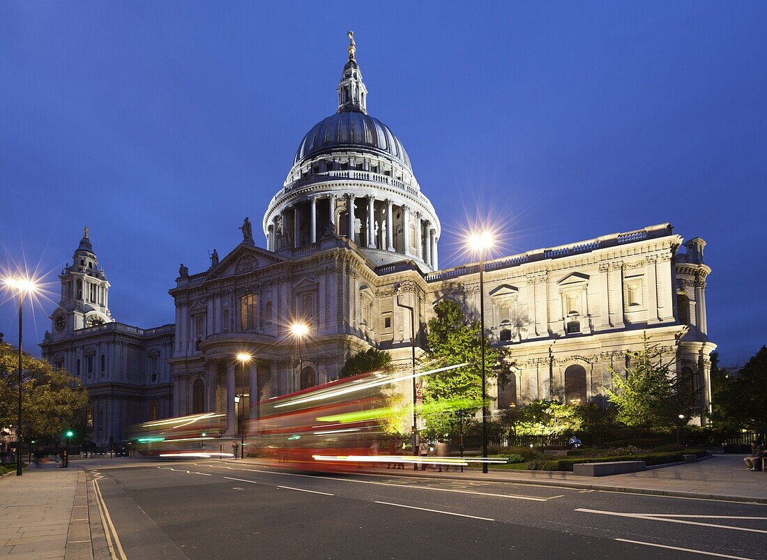 St. Paul's Cathedral at night, London, England, United Kingdom, Europe