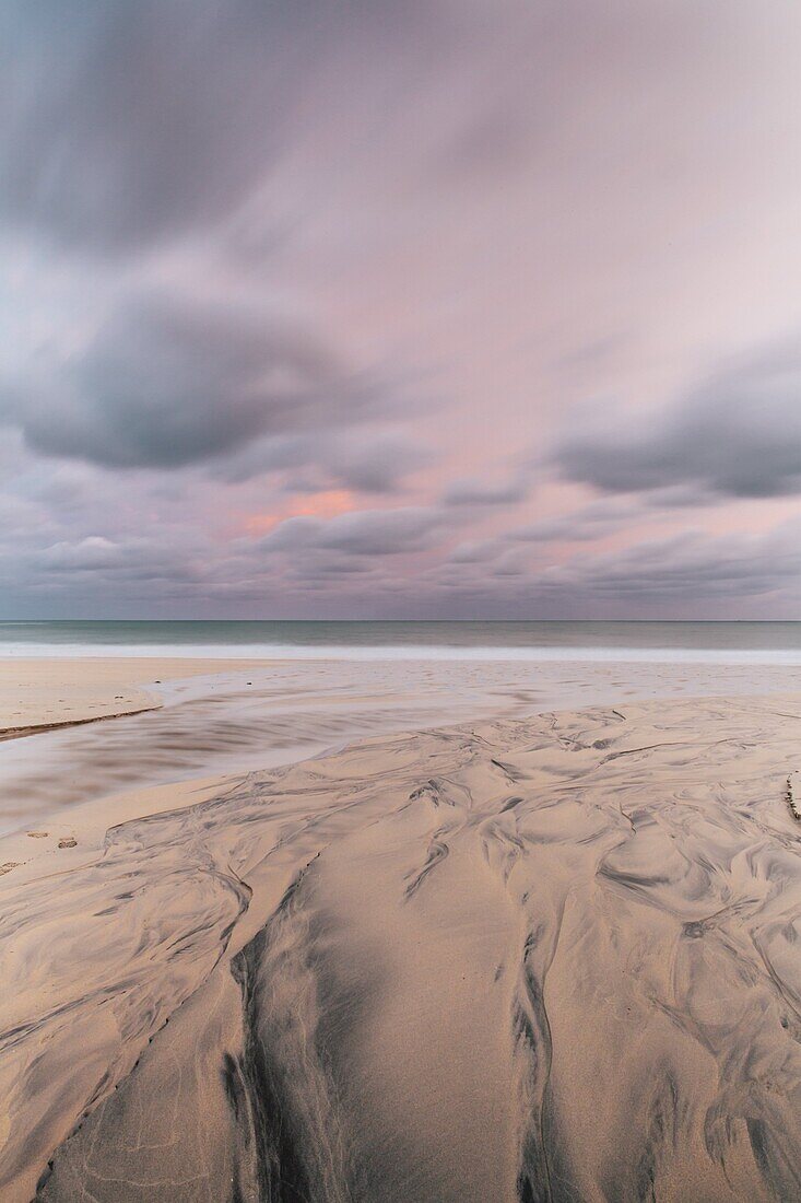 Carbis Bay beach at dawn, St. Ives, Cornwall, England, United Kingdom, Europe