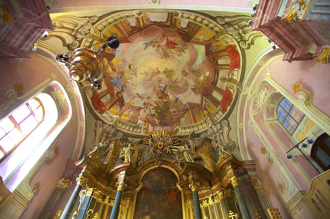 Interior of St. Michael's City Church, Budapest, Hungary, Europe