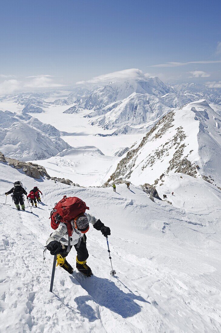 Climbing expedition on Mount McKinley, 6194m, Denali National Park, Alaska, United States of America, North America