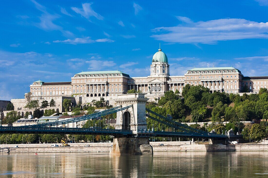 Buda castle above the River Danube, Budapest, Hungary, Europe