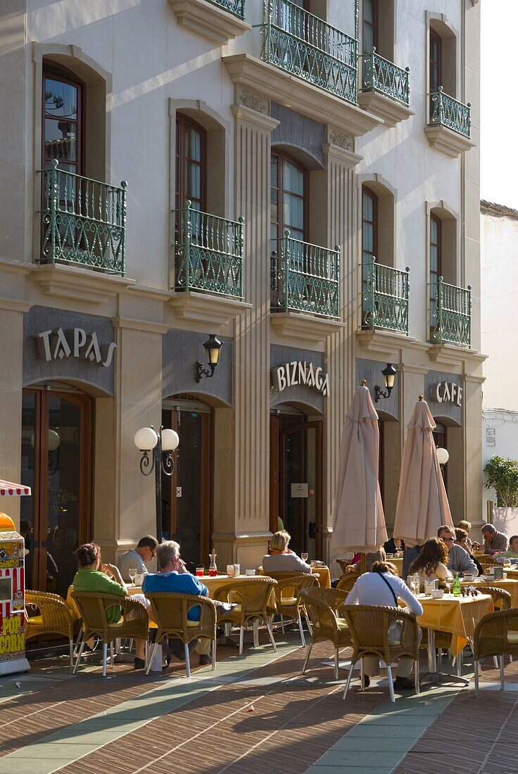 Outdoor cafe, Nerja, Costa del Sol, Andalucia (Andalusia), Spain, Europe