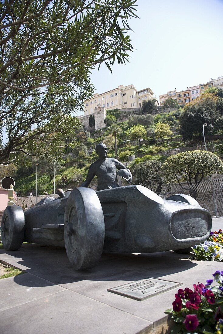 Monument to Juan Manuel Fangio, Monaco, Cote d'Azur, Europe