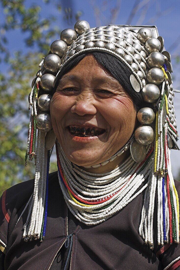 Akha lady, Nun Lin Kong, an Akha village, Kengtung (Kyaing Tong), Shan state, Myanmar (Burma), Asia