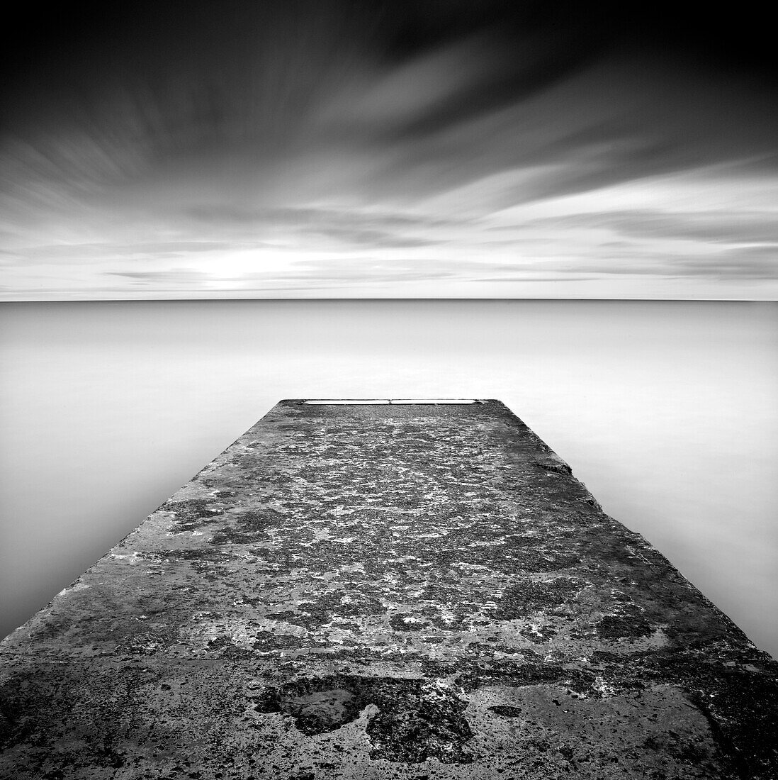 Concrete jetty on Blyth Beach, Northumberland, England, United Kingdom, Europe