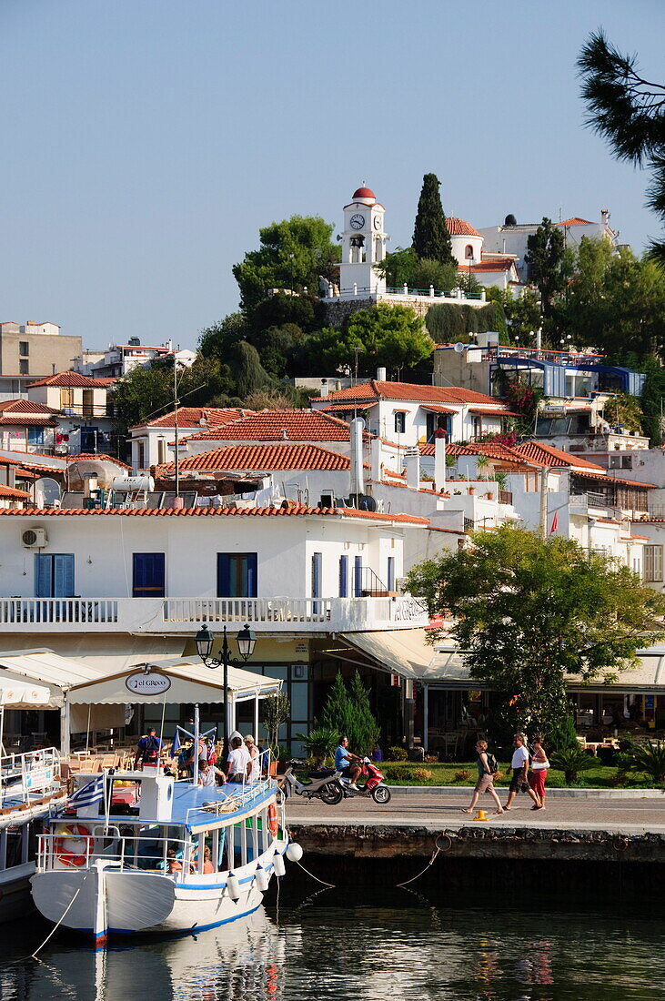 St. Nicholas' Church at top of hill, Skiathos Town, Skiathos, Sporades Islands, Greek Islands, Greece, Europe