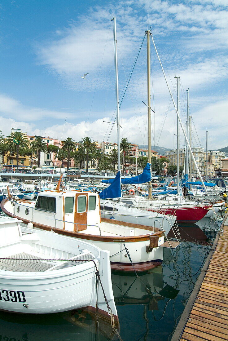 Old Port and marina, Sanremo (San Remo), Italy, Mediterranean, Europe