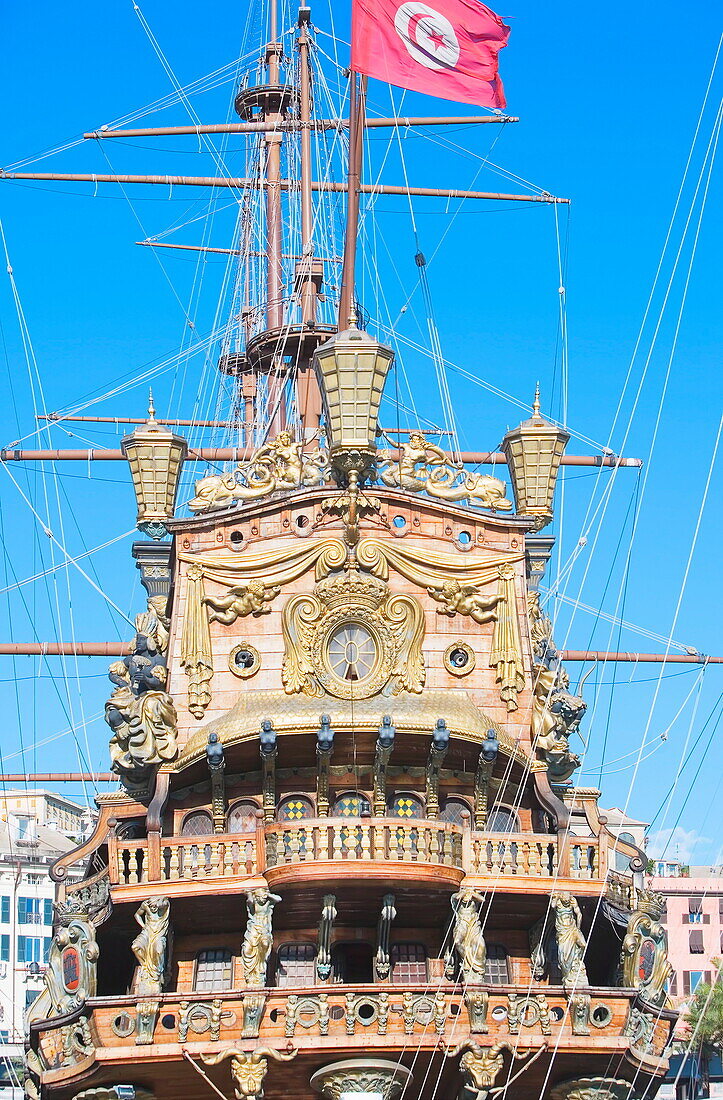 Pirate vessel, Genoa, Liguria, Italy, Europe