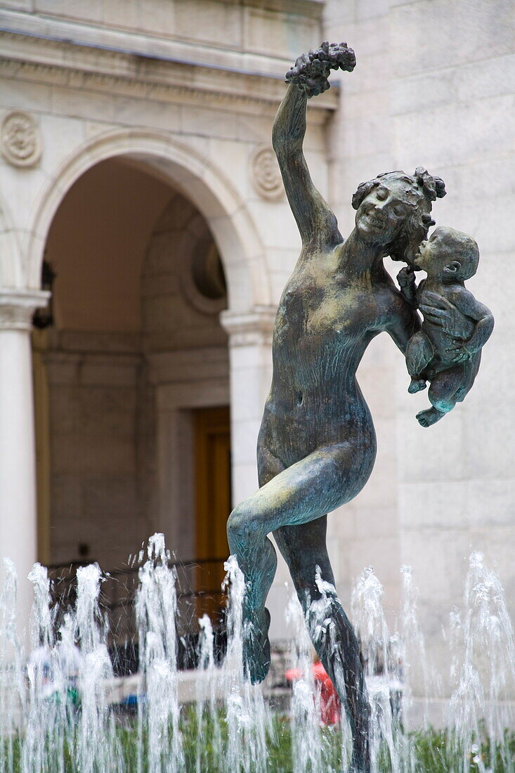 Courtyard of Boston Public Library, Copley Square, Boston, Massachusetts, New England, United States of America, North America