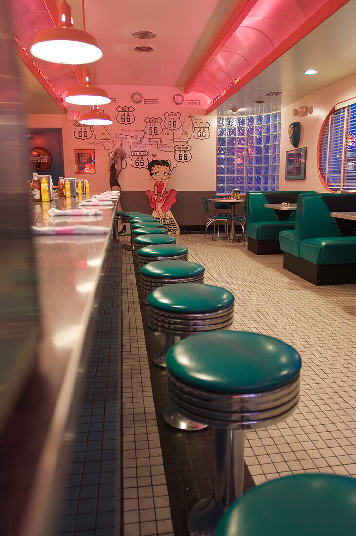 The 66 Diner along historic Route 66, Albuquerque, New Mexico, United States of America, North America