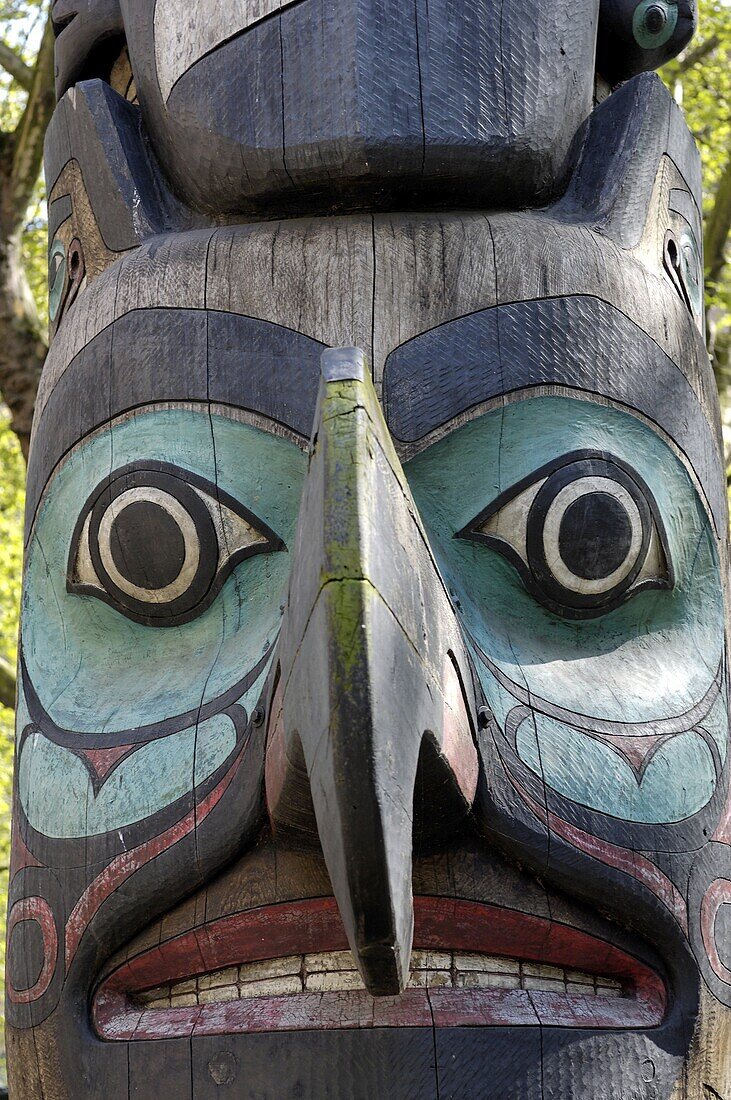 Tlingit Totem, Pioneer Square, Seattle, Washington State, United States of America, North America