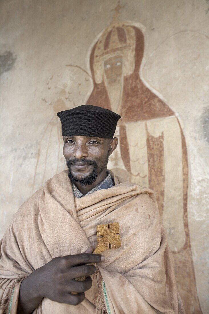 A priest at the monastery of Kebran Gabriel, on Lake Tana, Ethiopia, Africa