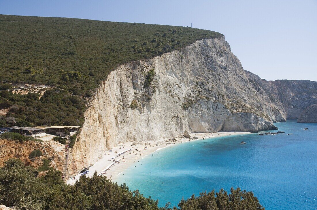 Porto Katsiki beach, west coast of Lefkada (Lefkas), Ionian Islands, Greek Islands, Greece, Europe