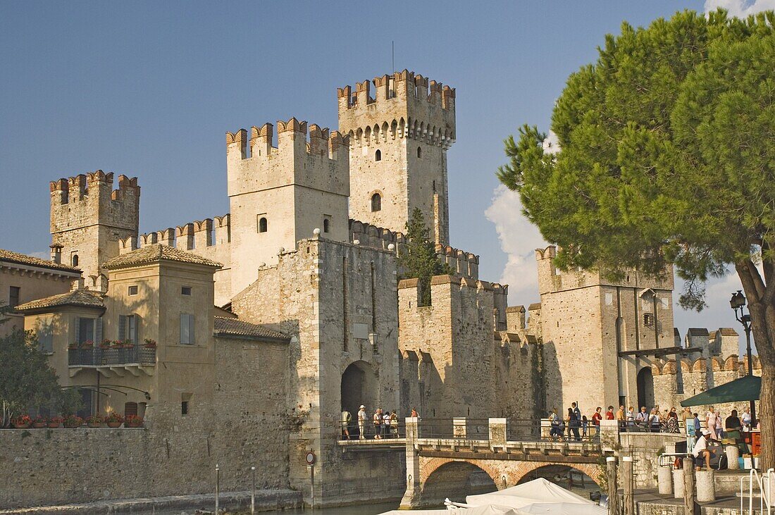 The castle at Sermione, Lake Garda, Lombardy, Italy, Europe