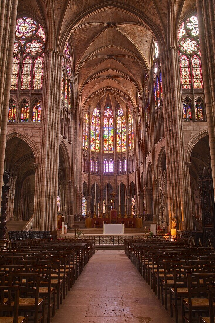 The interior of Saint Denis basilica in Paris, France, Europe