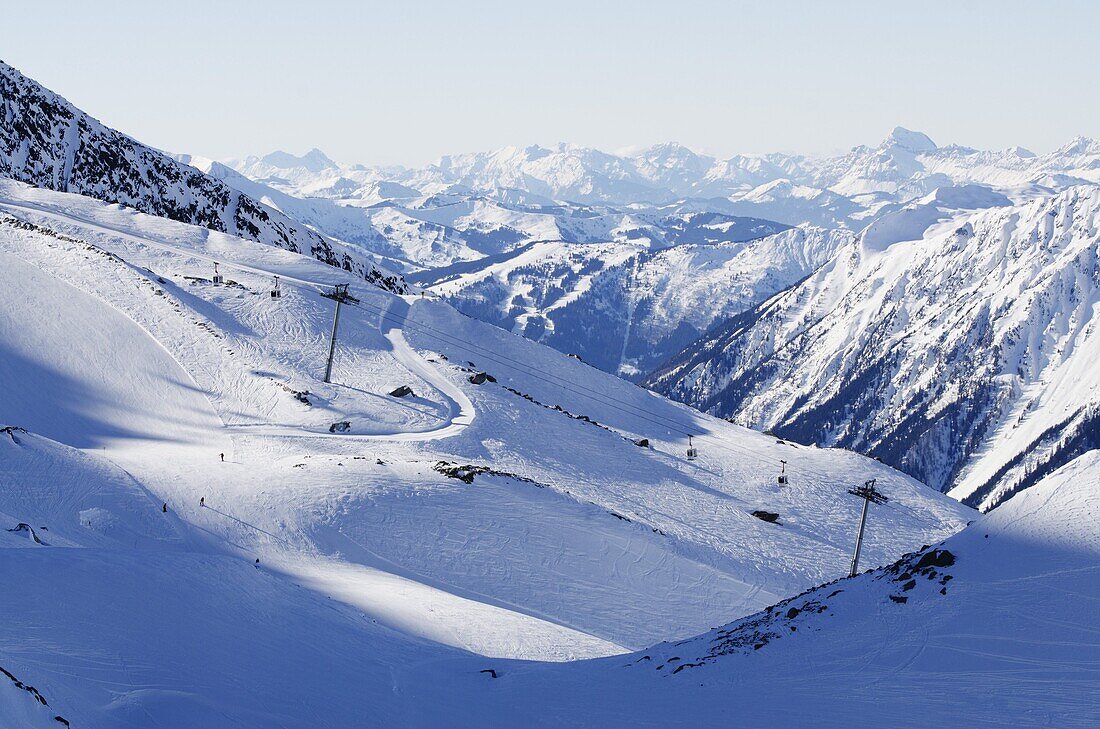 Argentiere and Grand Montet ski area, Chamonix Valley, Haute-Savoie, French Alps, France, Europe