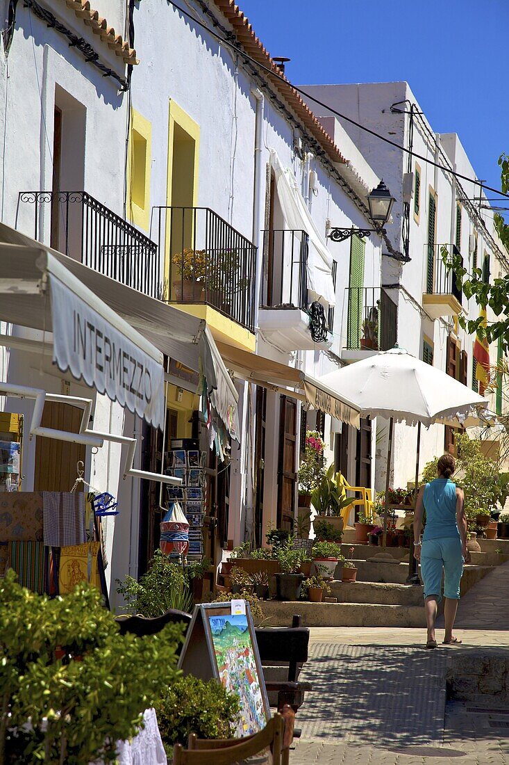 Street Scene, Sant Joan De Labritja, Ibiza, Spain, Europe