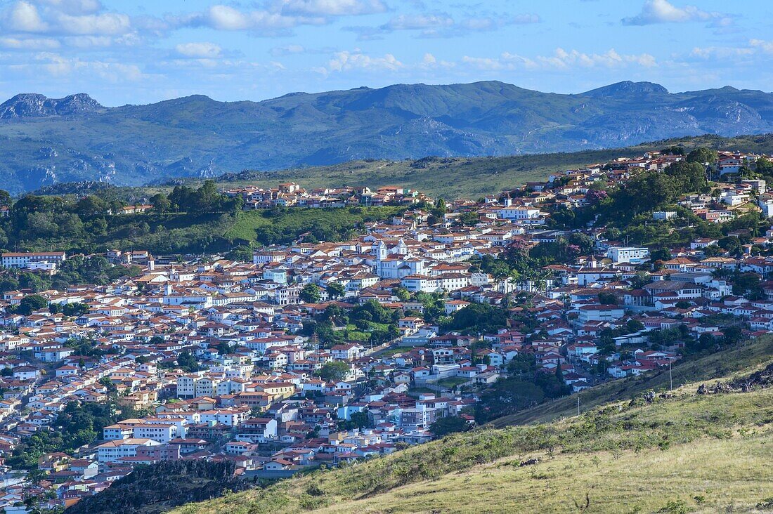 View over Diamantina, UNESCO World Heritage Site, Minas Gerais, Brazil, South America