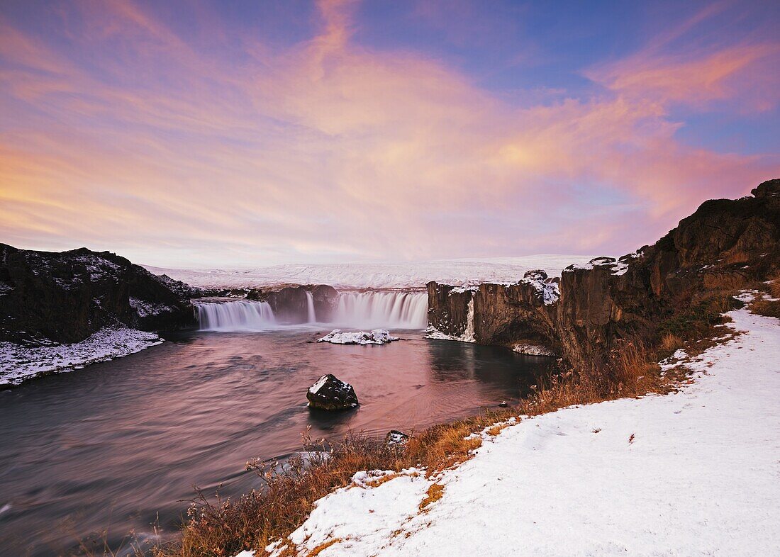 Godafoss waterfall at sunrise, Iceland, Polar Regions