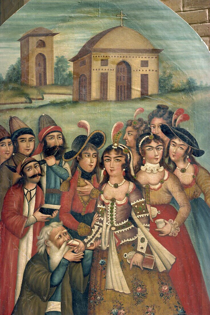 Qajar painting, Shiraz Museum, Shiraz, Iran, Middle East