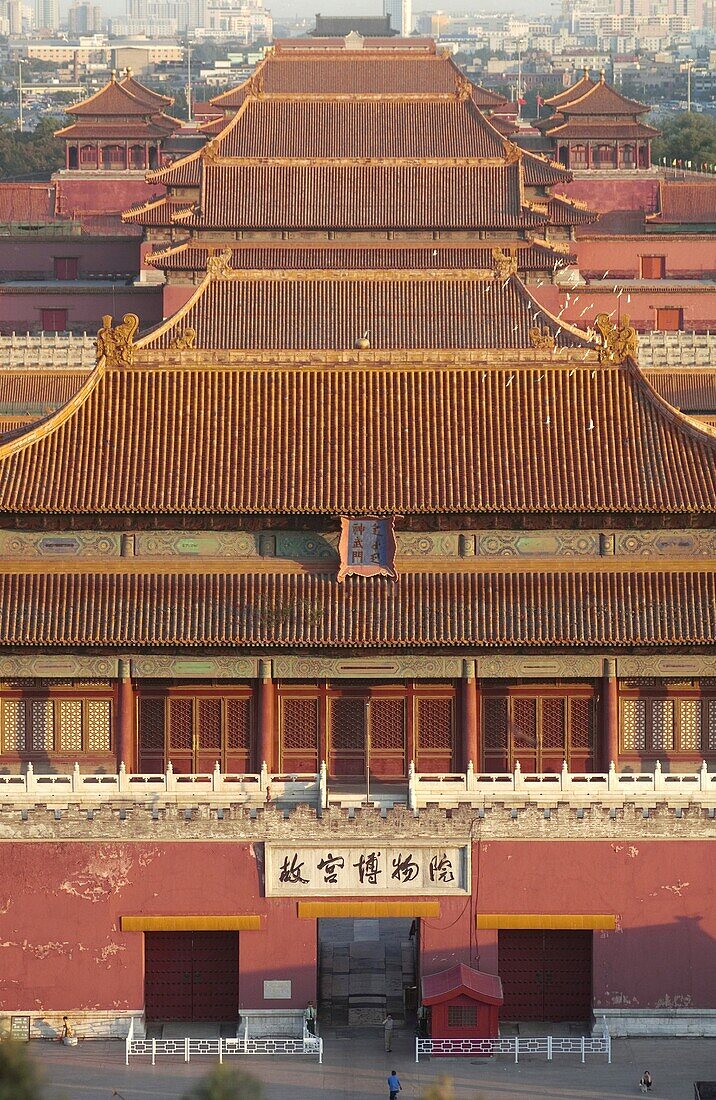 Forbidden City from above, Beijing, China, Asia