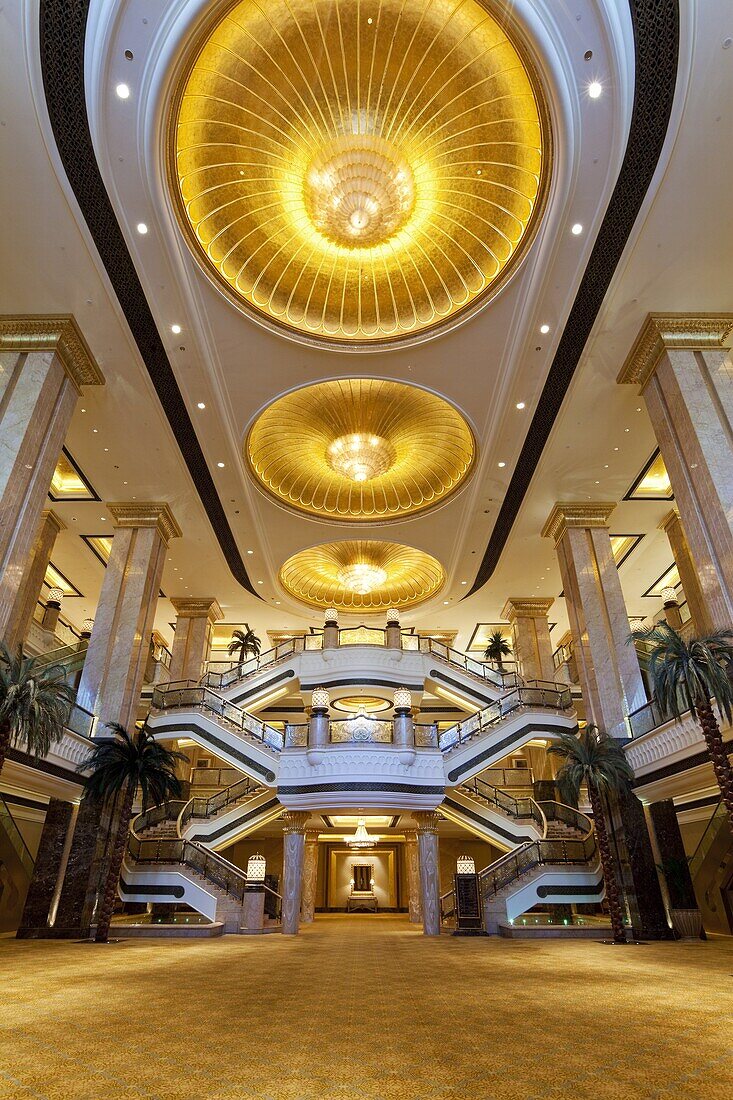 Ornate interior of the luxury Emirates Palace Hotel, Abu Dhabi, United Arab Emirates, Middle East