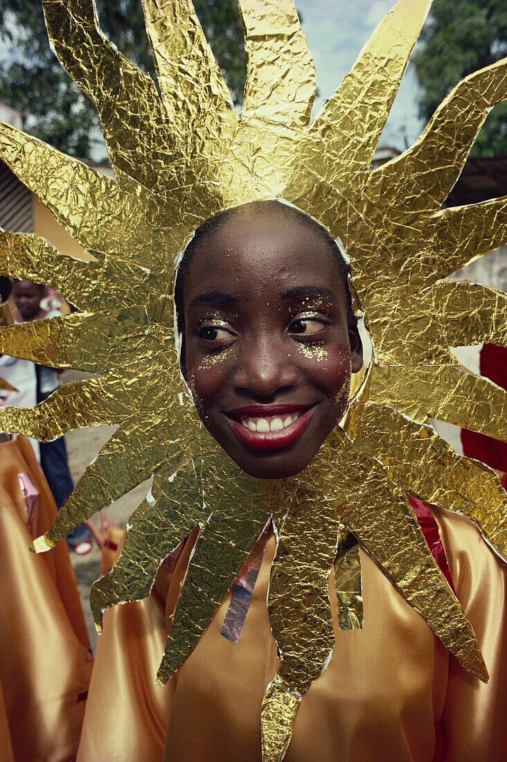 Woman in costume at carnival, Trinidad, West Indies, Caribbean, Central America