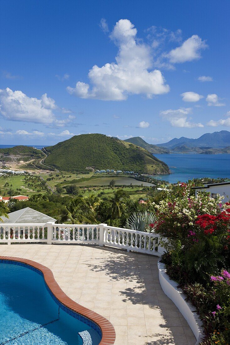 New luxury housing overlooking Frigate Bay on southeast peninsula, St. Kitts, Leeward Islands, West Indies, Caribbean, Central America