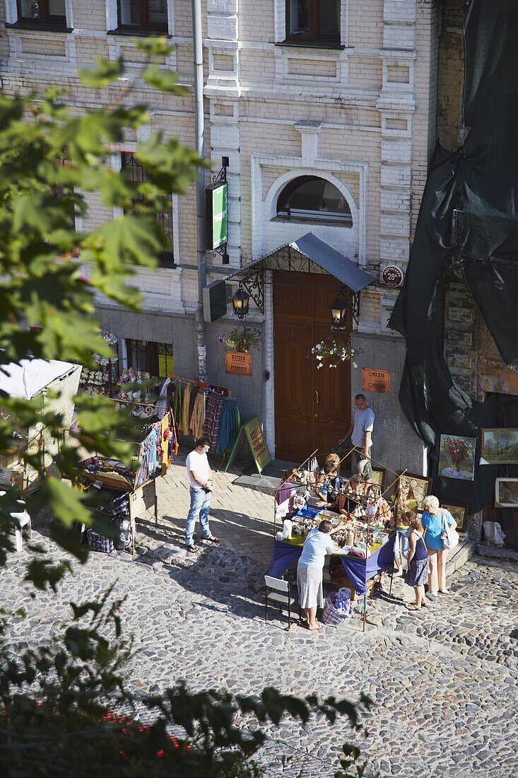 Souvenir stalls on Andriyivsky Uzviz (Andrew's Descent), Kiev, Ukraine, Europe