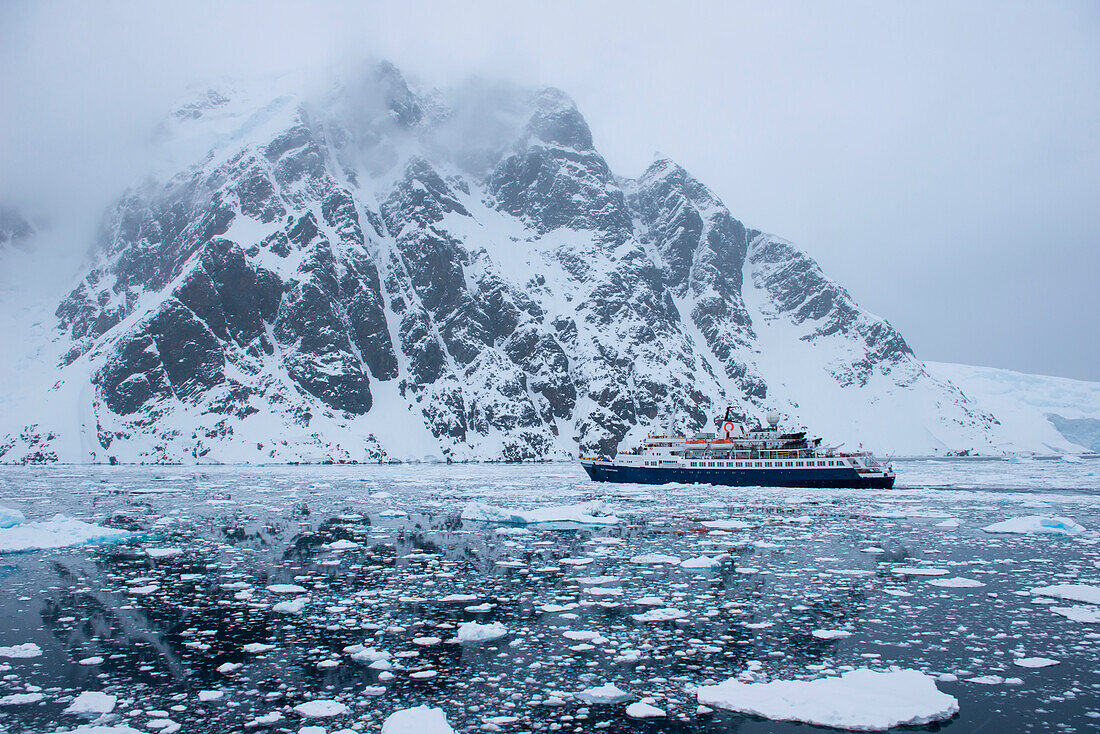 Expedition cruise ship Sea Adventurer (Quark Expeditions), Lemaire Channel, near Graham Land Antarctica